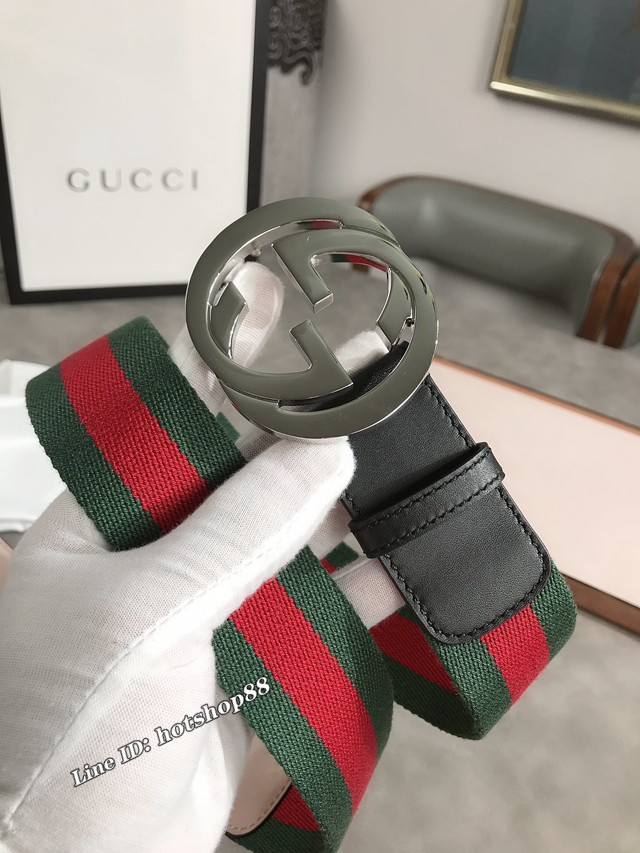 Gucci經典男士皮帶 409416 古奇拼接腰帶  jjp2260